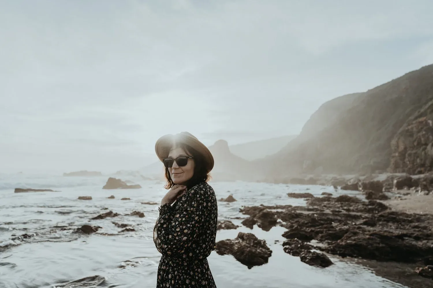 Sharyn beside the Garden Route coastline